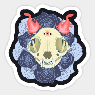 Cat Skull Sticker